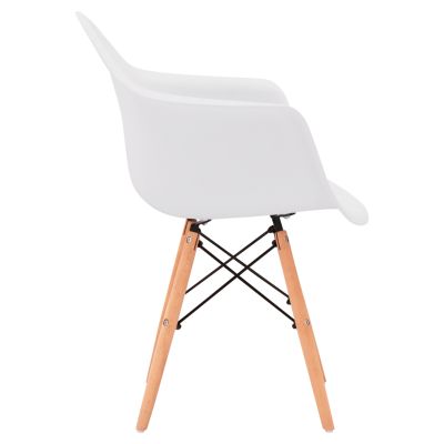 Armchair with wooden legs and white seat Mirto HM005.01 64x60x81 cm