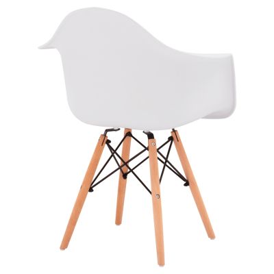 Armchair with wooden legs and white seat Mirto HM005.01 64x60x81 cm