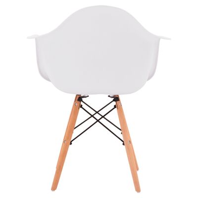 Armchair with wooden legs and white seat Mirto HM005.01 64x60x81 cm