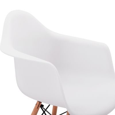 Armchair with wooden legs and white seat Mirto HM005.01 64x60x81 cm