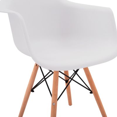 Armchair with wooden legs and white seat Mirto HM005.01 64x60x81 cm