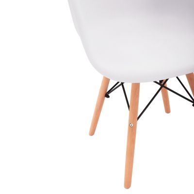 Armchair with wooden legs and white seat Mirto HM005.01 64x60x81 cm