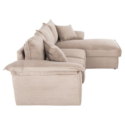 CORNER SOFA-BED WITH STORAGE SPACE ALDO HM3276.01R BEIGE FABRIC 256x91-159x87Hcm.