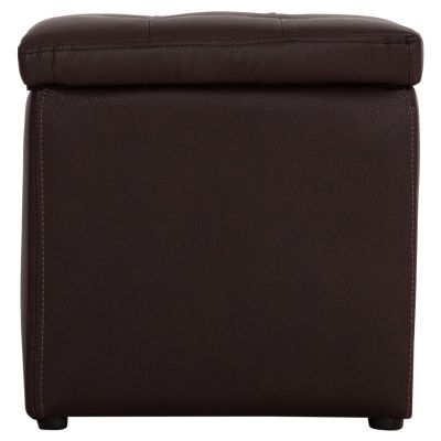 Stool PU with storage space Brown cube HM224.03--38x38x36.5Hcm