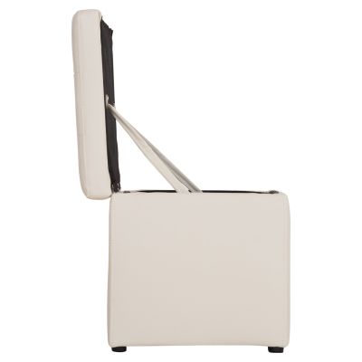 Stool PRO CUBE HM224.02 PU with storage space- white 38x38x36.5Hcm
