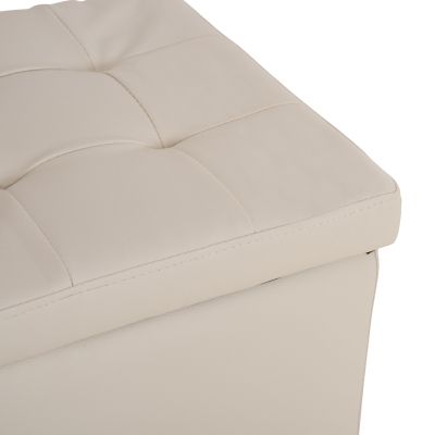 Stool PRO CUBE HM224.02 PU with storage space- white 38x38x36.5Hcm
