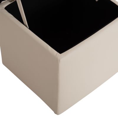 Stool PRO CUBE HM224.02 PU with storage space- white 38x38x36.5Hcm