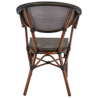 Armchair Aluminum Bamboo Look Brown with textline HM5025 60,5x59x81 cm