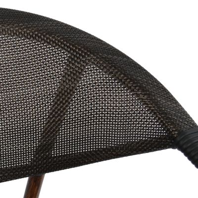 Armchair Aluminum Bamboo Look Brown with textline HM5025 60,5x59x81 cm