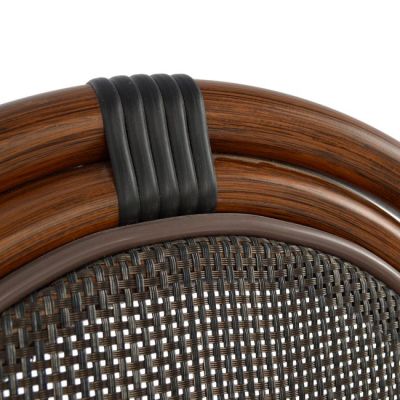 Aluminum Chair Bamboo Look Brown with Textline 40,5x56,5x89,5 cm HM5026