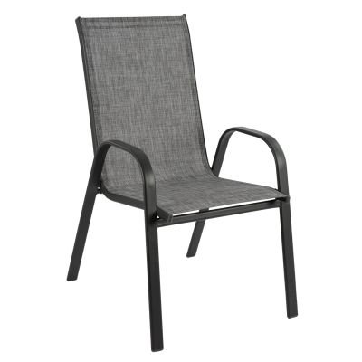 ВЪНШНО КРЕСЛО LEON HM5000.01 СИВА МЕТАЛНА КОНСТРУКЦИЯ-СИВ ТЕКСТИЛЕН 54x70x93Hсм.
