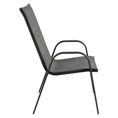 ВЪНШНО КРЕСЛО LEON HM5000.01 СИВА МЕТАЛНА КОНСТРУКЦИЯ-СИВ ТЕКСТИЛЕН 54x70x93Hсм.