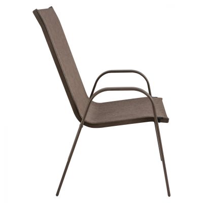 ВЪНШНО КРЕСЛО LEON HM5000.02 КАФЯВА МЕТАЛНА КОНСТРУКЦИЯ-КАФЯВ ТЕКСТИЛЕН 54x70x93Hcm.