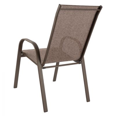 ВЪНШНО КРЕСЛО LEON HM5000.02 КАФЯВА МЕТАЛНА КОНСТРУКЦИЯ-КАФЯВ ТЕКСТИЛЕН 54x70x93Hcm.