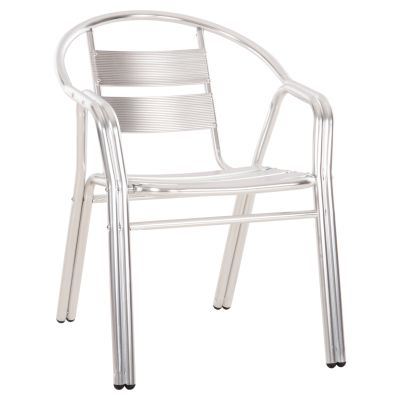 ALUMINUM ARMCHAIR MORIS HM5018 DOUBLE FRAME IN SILVER (METALLIC) COLOR 58x62x75Hcm.