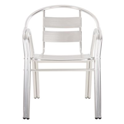 ALUMINUM ARMCHAIR MORIS HM5018 DOUBLE FRAME IN SILVER (METALLIC) COLOR 58x62x75Hcm.