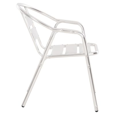ALUMINUM ARMCHAIR MORIS HM5018 DOUBLE FRAME IN SILVER (METALLIC) COLOR 58x62x75Hcm.