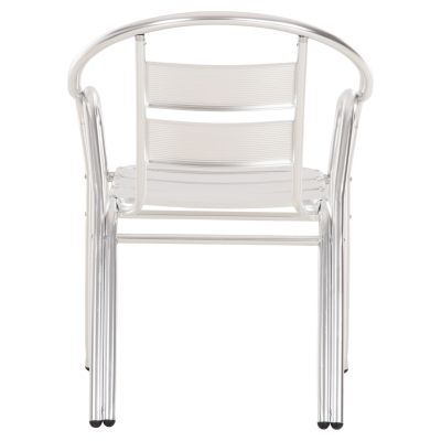 ALUMINUM ARMCHAIR MORIS HM5018 DOUBLE FRAME IN SILVER (METALLIC) COLOR 58x62x75Hcm.
