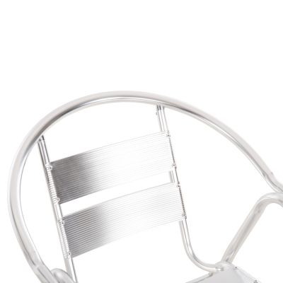 ALUMINUM ARMCHAIR MORIS HM5018 DOUBLE FRAME IN SILVER (METALLIC) COLOR 58x62x75Hcm.