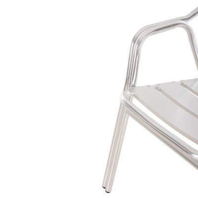 ALUMINUM ARMCHAIR MORIS HM5018 DOUBLE FRAME IN SILVER (METALLIC) COLOR 58x62x75Hcm.