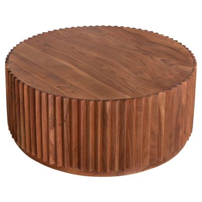 COFFEE TABLE ROUND SEDGE HM9695 SOLID ACACIA WOOD-NATURAL COLOR Φ90Χ38Hcm.