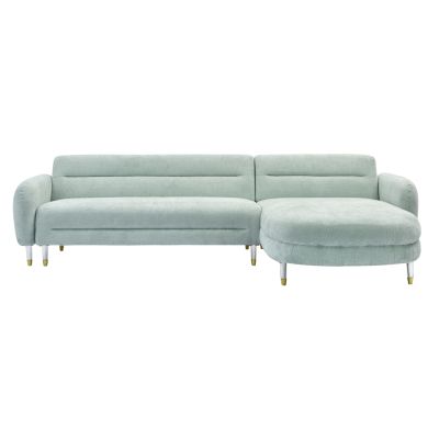 CORNER SOFA REVERSIBLE FLYER ΗΜ6072.07 MIΝΤ FABRIC-METAL HIGH LEGS 285x86-172x74Hcm.