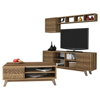 LIVING ROOM COMPOSITION HM11853.01 2PCS MELAMINE IN WALNUT COLOR