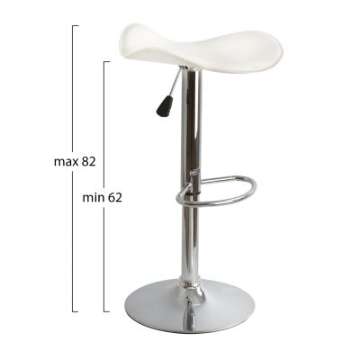 Bar Stool HM201.02 White PU with gas lift 45χ45χ82