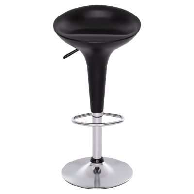 BAR STOOL DAISY HM200.01 WITH HEIGHT ADJUSTMENT IN BLACK & CHROME COLOR 43,5x38x86Hcm.