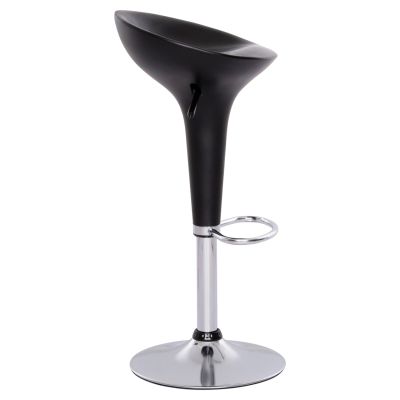 BAR STOOL DAISY HM200.01 WITH HEIGHT ADJUSTMENT IN BLACK & CHROME COLOR 43,5x38x86Hcm.