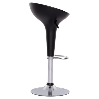 BAR STOOL DAISY HM200.01 WITH HEIGHT ADJUSTMENT IN BLACK & CHROME COLOR 43,5x38x86Hcm.