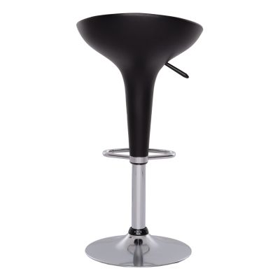 BAR STOOL DAISY HM200.01 WITH HEIGHT ADJUSTMENT IN BLACK & CHROME COLOR 43,5x38x86Hcm.