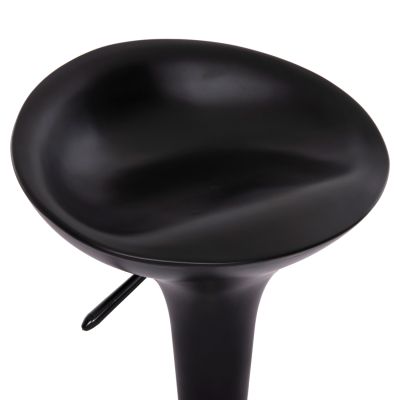 BAR STOOL DAISY HM200.01 WITH HEIGHT ADJUSTMENT IN BLACK & CHROME COLOR 43,5x38x86Hcm.
