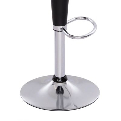 BAR STOOL DAISY HM200.01 WITH HEIGHT ADJUSTMENT IN BLACK & CHROME COLOR 43,5x38x86Hcm.