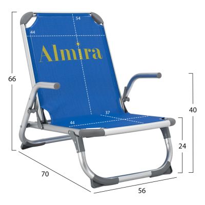 Chair for the beach HM5053.01 Heavy type Blue Aluminum 56x70x66 cm.