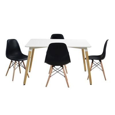 Комплект трапезна маса 5 части Маса минимум 120x80x73 см- Twist Black HM10080.02