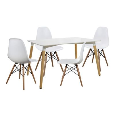 Комплект трапезна маса 5 части Маса minimal 120x80- Twist White HM10080.01