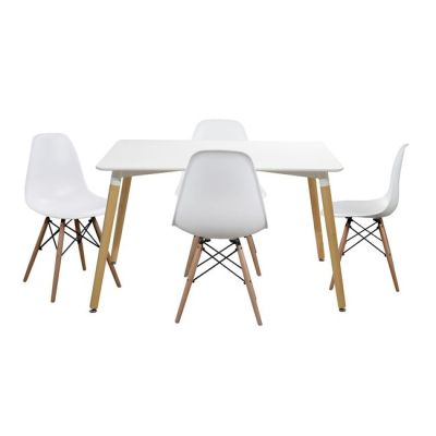 Комплект трапезна маса 5 части Маса minimal 120x80- Twist White HM10080.01