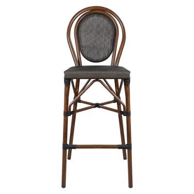ALUMINUM STOOL AZARIA HM5059 BAMBOO LOOK IN BROWN WITH TEXTLINE 44x52x115Hcm.