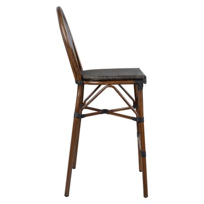 ALUMINUM STOOL AZARIA HM5059 BAMBOO LOOK IN BROWN WITH TEXTLINE 44x52x115Hcm.