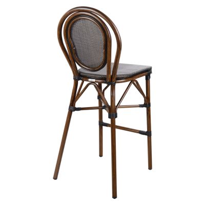 ALUMINUM STOOL AZARIA HM5059 BAMBOO LOOK IN BROWN WITH TEXTLINE 44x52x115Hcm.