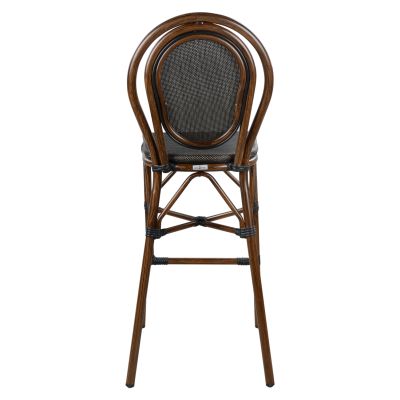 ALUMINUM STOOL AZARIA HM5059 BAMBOO LOOK IN BROWN WITH TEXTLINE 44x52x115Hcm.