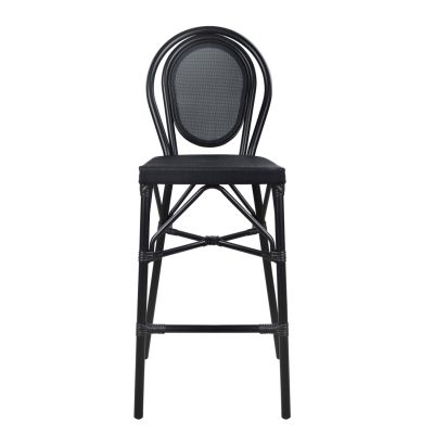 ALUMINUM STOOL FB95060 BAMBOO LOOK BLACK WITH TEXTILENE 44x52x115Hcm.