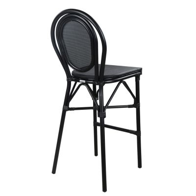 ALUMINUM STOOL FB95060 BAMBOO LOOK BLACK WITH TEXTILENE 44x52x115Hcm.
