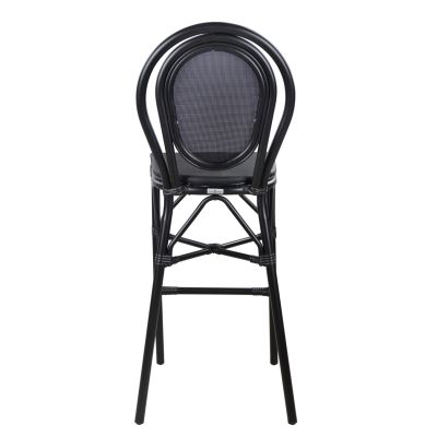 ALUMINUM STOOL FB95060 BAMBOO LOOK BLACK WITH TEXTILENE 44x52x115Hcm.