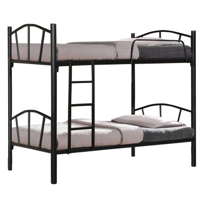 Bed Bunk metallic Floor HM328.01 Black 90x190 cm