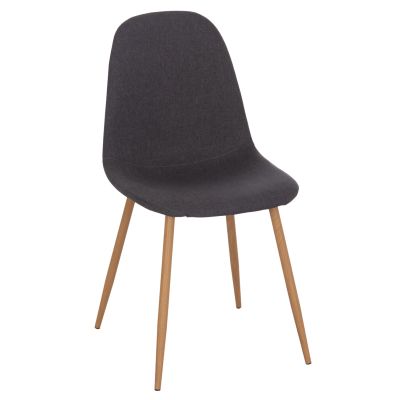 Dining chair Leonardo HM00100.10 with metallic legs and grey fabric 45x51.5x85H