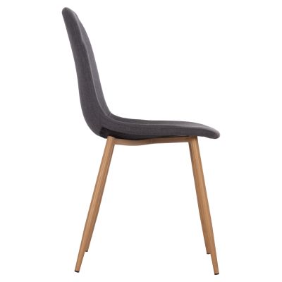Dining chair Leonardo HM00100.10 with metallic legs and grey fabric 45x51.5x85H