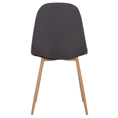 Dining chair Leonardo HM00100.10 with metallic legs and grey fabric 45x51.5x85H