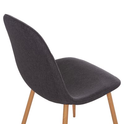 Dining chair Leonardo HM00100.10 with metallic legs and grey fabric 45x51.5x85H
